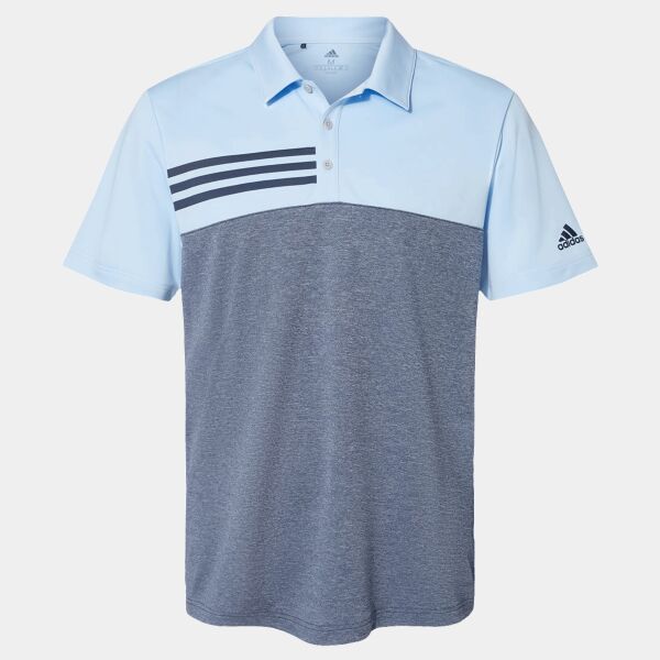Men's Heathered Colorblocked 3-Stripes Polo Thumbnail