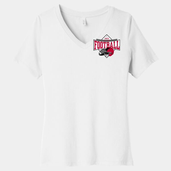 MLHMS Football - Women's Relaxed Jersey Short Sleeve V Neck Tee Thumbnail
